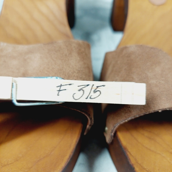 NEW Steve Madden Alabama Platform Brown Suede Wooden Studded Sandals F315 - Picture 12 of 13